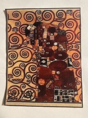 The Kiss and The Tree of Life by Gustav Klimt, fabric appliqué